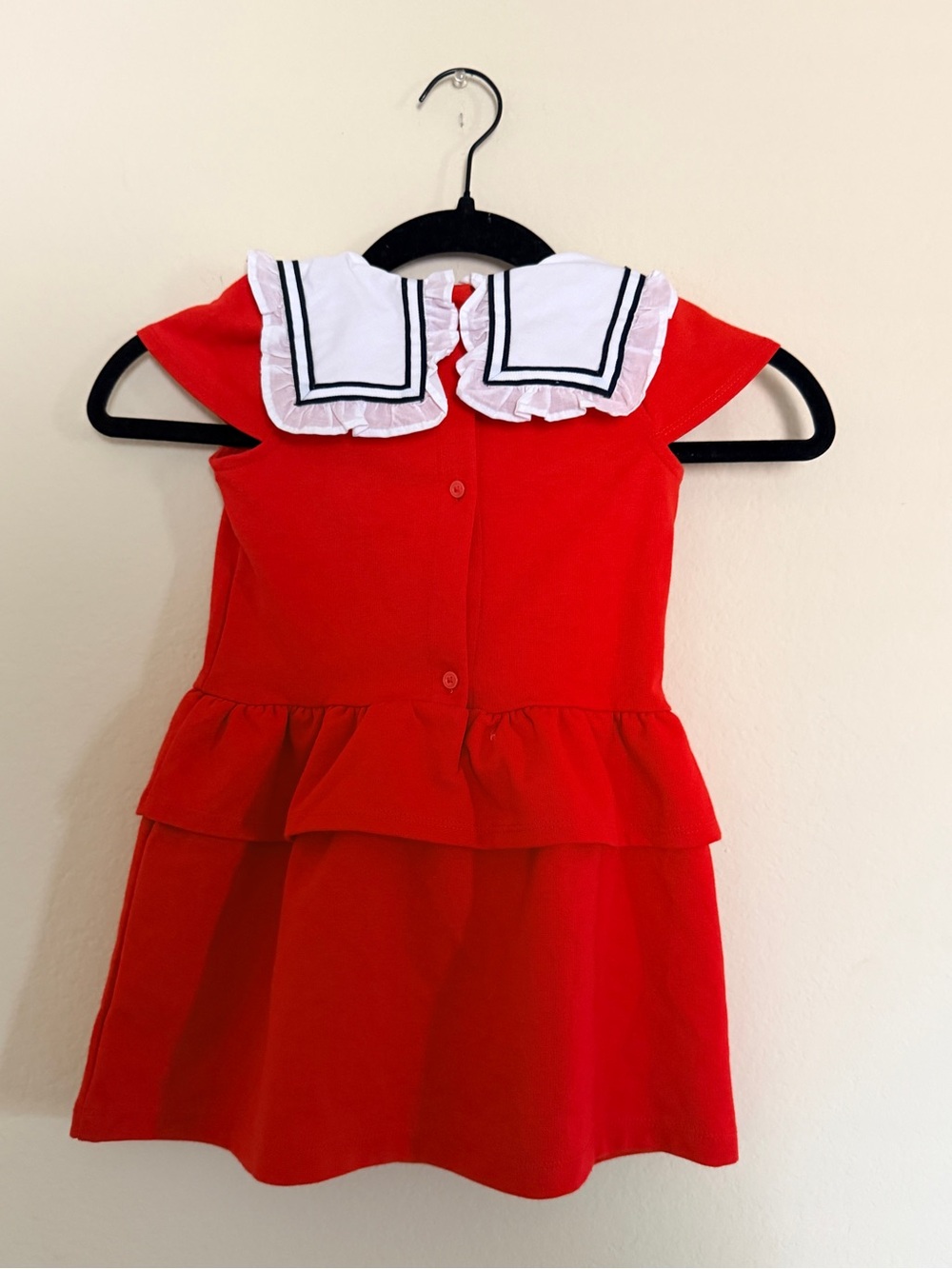Janie and Jack Red Girls Dress with Sailor Collar NWT Size3 - Picture 3 of 8